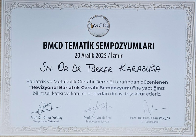 Op. Dr. Türker Karabuğa Sertifika 1