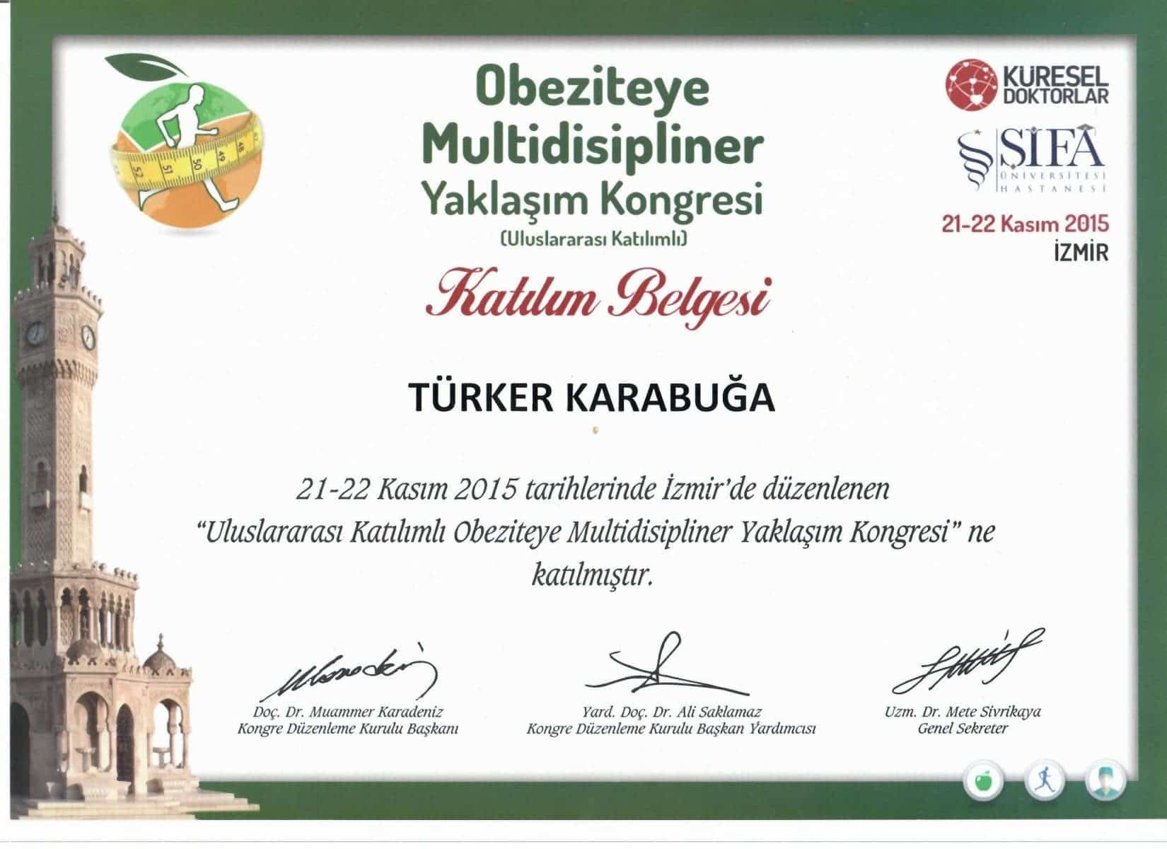 Op. Dr. Türker Karabuğa Sertifika 15