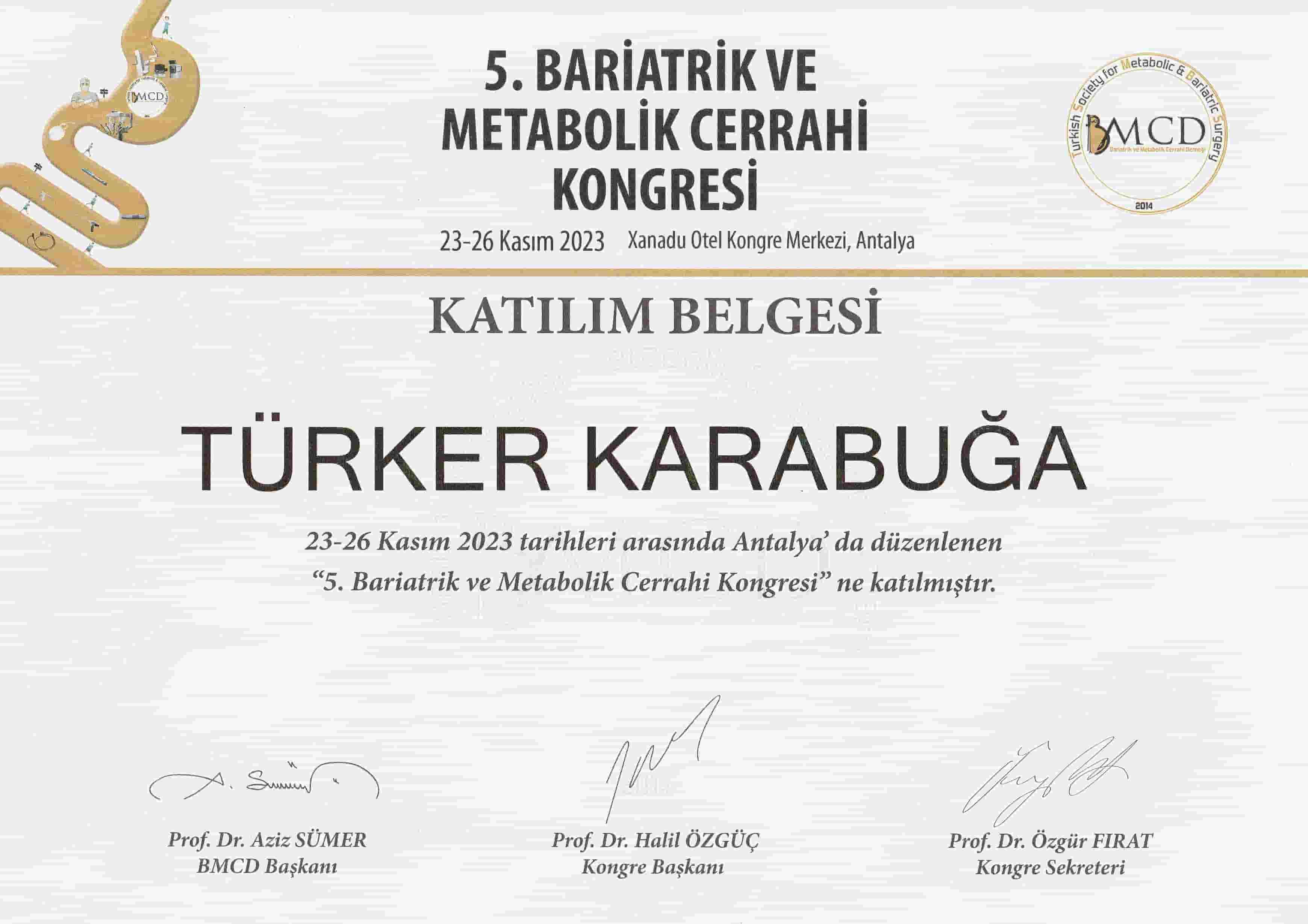 Op. Dr. Türker Karabuğa Sertifika 2